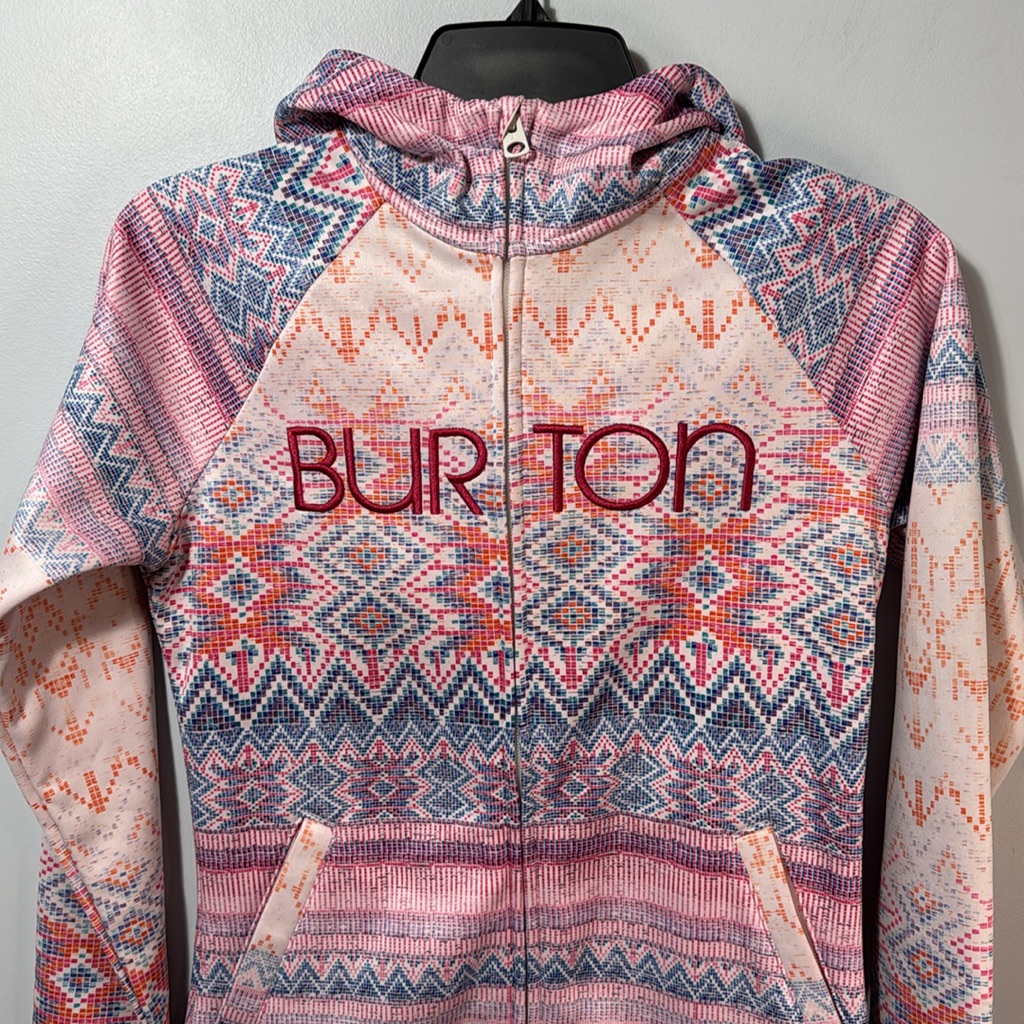 Burton Sweatshirt Multicolor Zip Front Hooded Fleece Lined Snowboard Sz Xs Euc — image 3 of 8